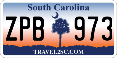 SC license plate ZPB973