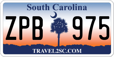 SC license plate ZPB975