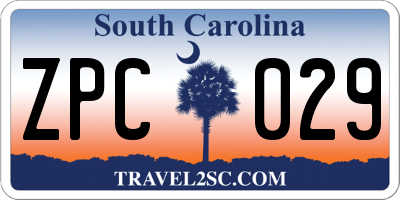 SC license plate ZPC029