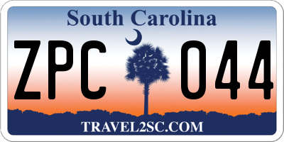 SC license plate ZPC044