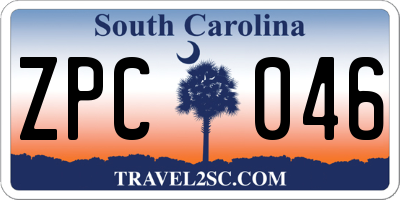 SC license plate ZPC046