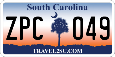 SC license plate ZPC049