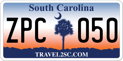 SC license plate ZPC050