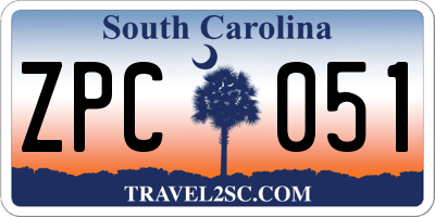 SC license plate ZPC051
