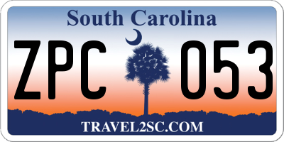 SC license plate ZPC053