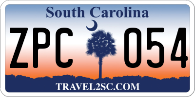 SC license plate ZPC054
