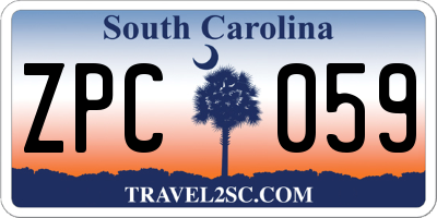 SC license plate ZPC059