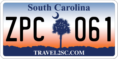SC license plate ZPC061