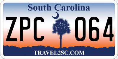 SC license plate ZPC064