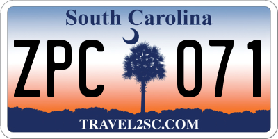 SC license plate ZPC071