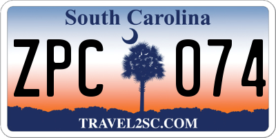 SC license plate ZPC074