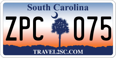 SC license plate ZPC075