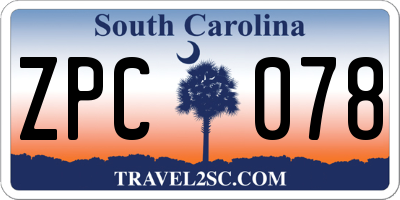 SC license plate ZPC078