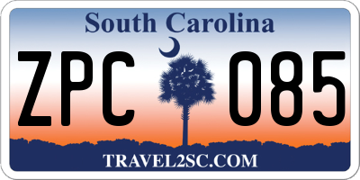 SC license plate ZPC085