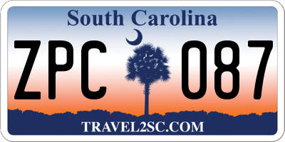 SC license plate ZPC087