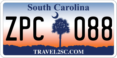SC license plate ZPC088
