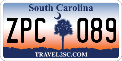 SC license plate ZPC089