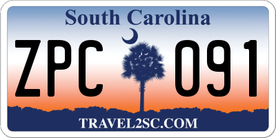 SC license plate ZPC091