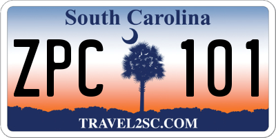 SC license plate ZPC101