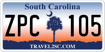 SC license plate ZPC105