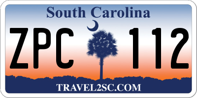 SC license plate ZPC112