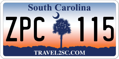 SC license plate ZPC115