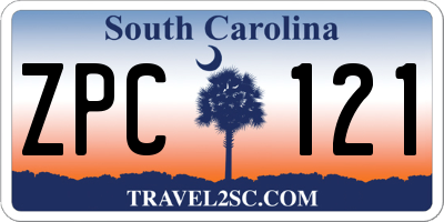 SC license plate ZPC121