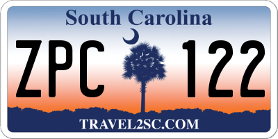 SC license plate ZPC122