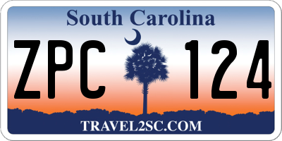 SC license plate ZPC124