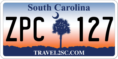 SC license plate ZPC127