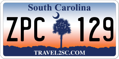 SC license plate ZPC129