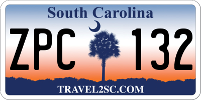 SC license plate ZPC132
