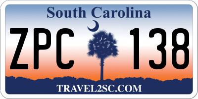 SC license plate ZPC138