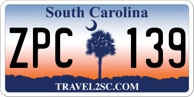 SC license plate ZPC139