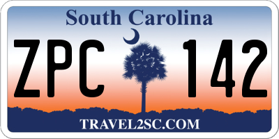 SC license plate ZPC142