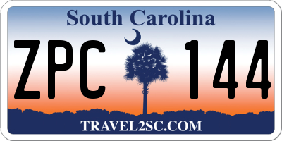 SC license plate ZPC144