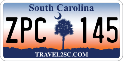 SC license plate ZPC145