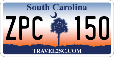 SC license plate ZPC150