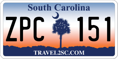 SC license plate ZPC151