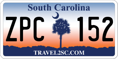 SC license plate ZPC152