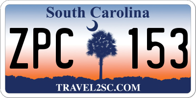 SC license plate ZPC153