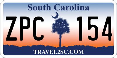 SC license plate ZPC154