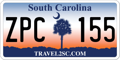 SC license plate ZPC155