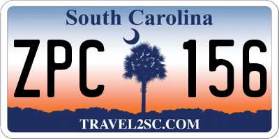 SC license plate ZPC156