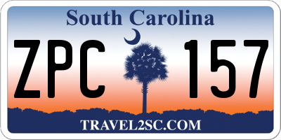 SC license plate ZPC157