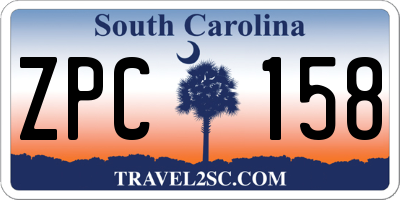 SC license plate ZPC158