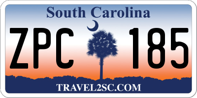 SC license plate ZPC185