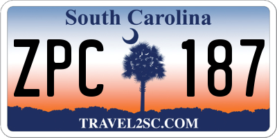 SC license plate ZPC187