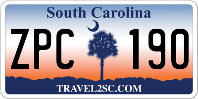 SC license plate ZPC190