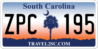 SC license plate ZPC195